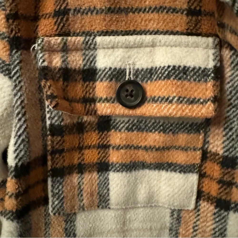 Old Navy Girls Brown Plaid Jacket/Shacket Size Large